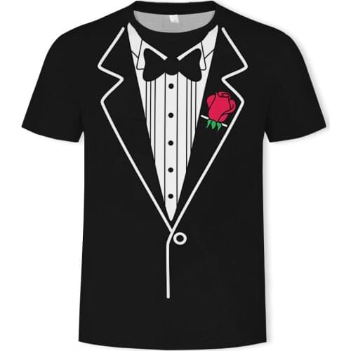 Fake two 3D printed fashion T-shirts for men and women couples suit pattern street clothes loose comfortable fabric O-neck mens