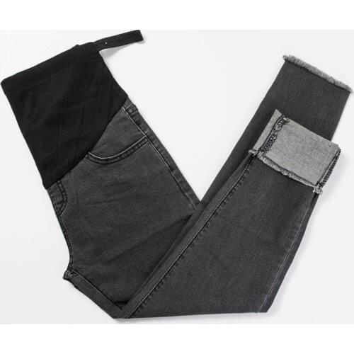 Fashion Burrs Small Feet Jeans Skinny High Waist For Pregnant Women Large Clothes Spring Summer New Style Pregnancy