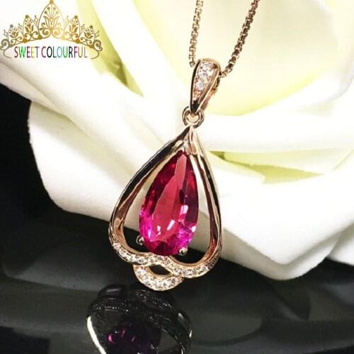 2.45carat Pure natural tourmaline and 18K gold Necklace