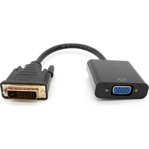 Wholesale bundle 10PCS 1080p DVI-D Male to VGA Female Active Cable Cord Adapter Converter Black 26cm