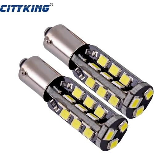 Wholesale 2pcs/Lot Canbus ba9s led 27smd 2835 LED car Light ba9s led bulb t4w 27led W5W 194 SMD Error Free White Light Bulbs