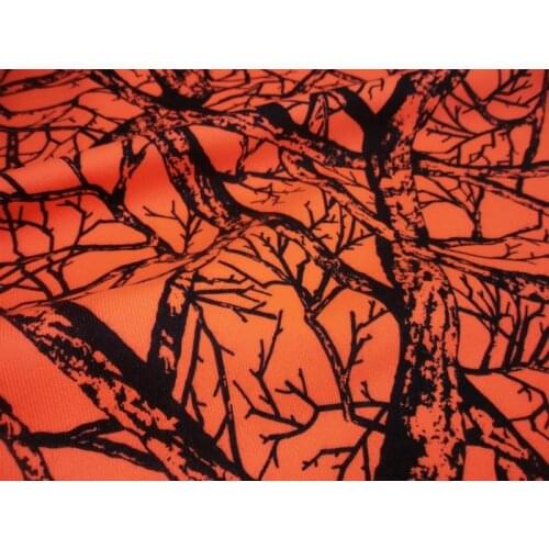 1.5M Width Orange Camouflage Cloth Polyester Cotton Twill Bionic Tree Camo Fabric Waterproof Wear Resistant Warning Clothes