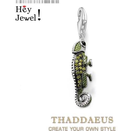 Pirate Green Lizard Chameleon,2019 Brand Fashion Jewelry Europe Bijoux 925 Sterling Silver Accessories Gift For Woman & Men