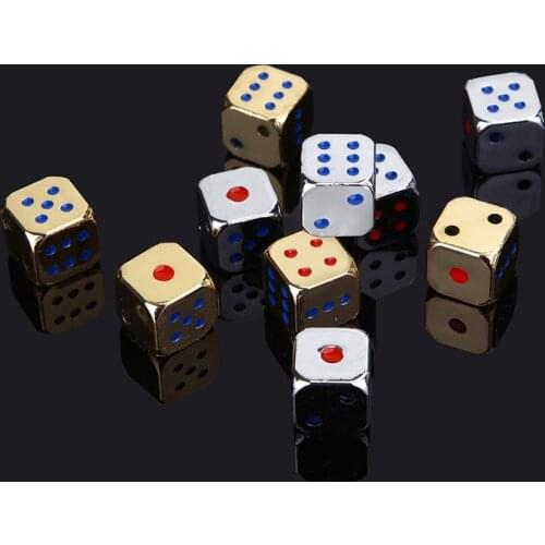 Full Metal Funny Red/Blue Point Dice Set Dice Standard Six Sided Decider Board Game Dice Cup