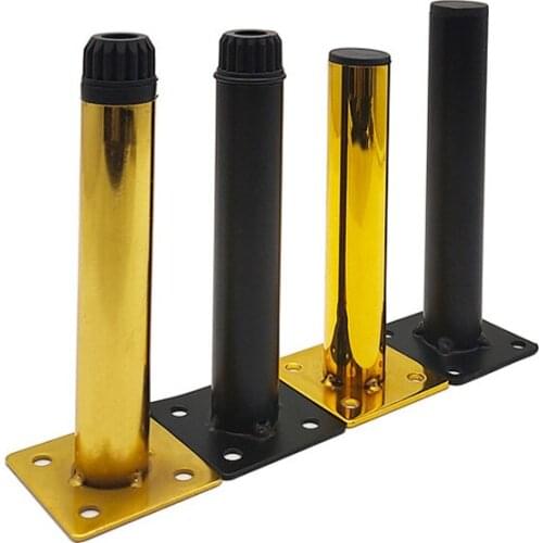 4PCS Adjustable Furniture Legs, Round Metal Furniture Feet with Screws, Replacement Leg for DIY Furniture, Bed Sofa Table Couch