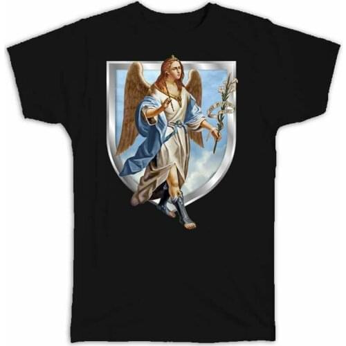 Saint Gabriel The Archangel Religious Catholic Angel T-Shirt. Summer Cotton Short Sleeve O-Neck Mens T Shirt New S-3XL
