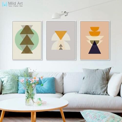 Modern Triptych Abstract Ancient Totem Maya Inka Symbol Canvas Art Print Poster Wall Picture Living Room Decor Painting No Frame