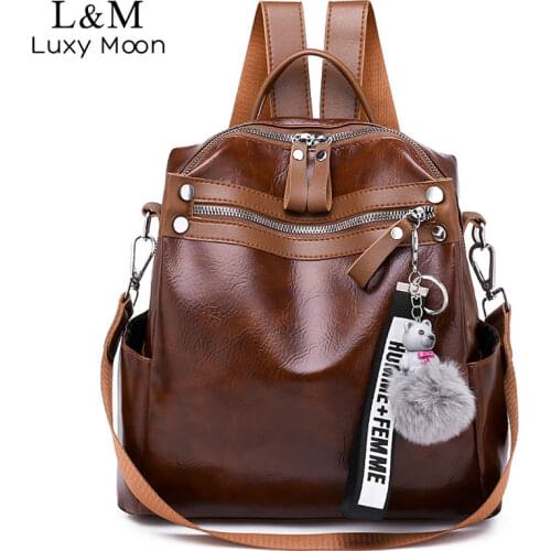 Women Backpack Large Capacity School Bags Multifunction Leather Travel Backpack Lady Designer Elegant Shoulder Bag Female XA225H