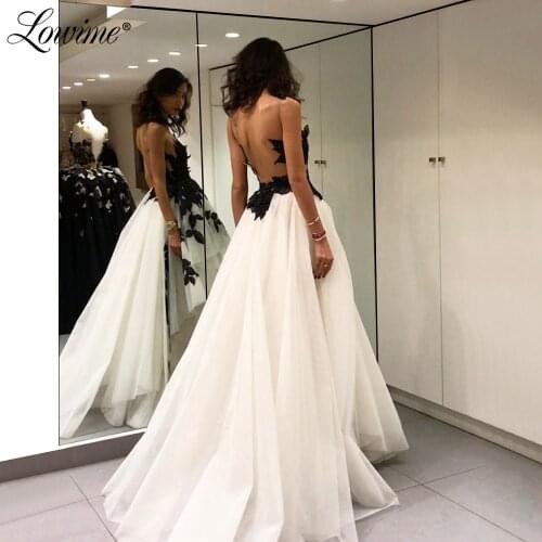 Hot Sexy Backless Black Applique Prom Dresses 2020 Women Robe De Soiree Kaftans Dubai Arabic Party Gowns Tulle Evening Dresses