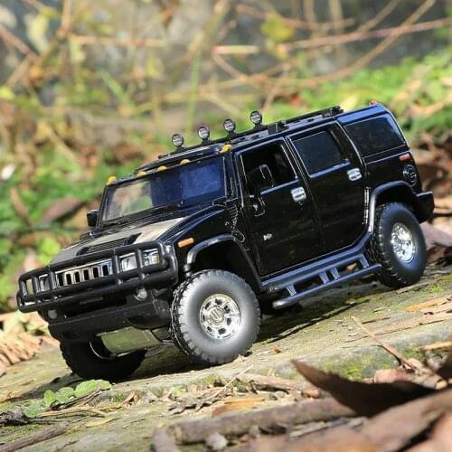 1:32 Hummer H2 2008 High Simulation off-road Alloy Car Model Sound and Light Pull Back Door Boy Car Toy for Children gifts