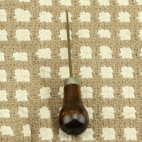 1Pc Professional Leather Wood Handle Awl Tools For Leathercraft Stitching Sewing Accessories