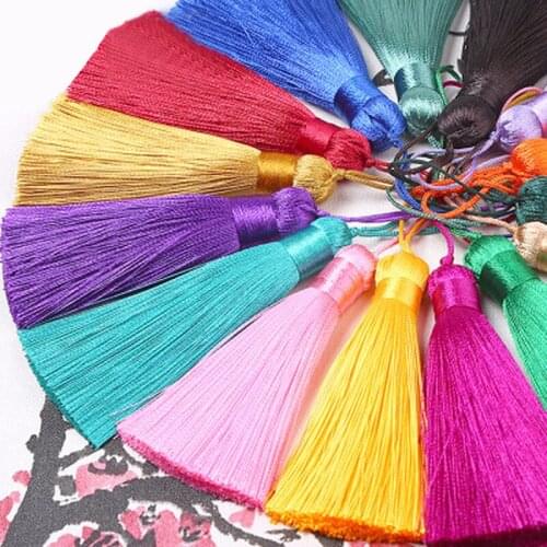 2pcs/lot 8cm Silk Craft Tassels Fringe Sewing Bang Tassel Trim Key Tassels For Silk Tassels DIY Embellishment Curtain Accessorie