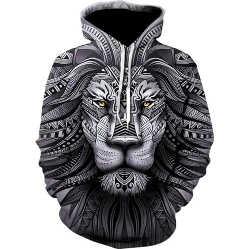 2021 Fashion Mens hoodies Easter Jesus Lion King 3D Printed Hoodie Sweatshirt Harajuku Streetwear Unisex Casual Jacket Tracksuit