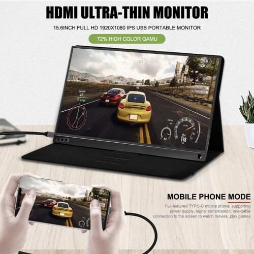 2021 NEW 15.6 Inch Full HD 1920x1080 IPS USB Portable Monitor Large Screen HDMI Ultra-Thin Monitor Laptop Computer Accessories
