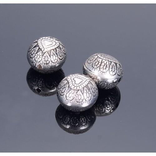300Pcs/Lot 12x15 MM Fluted Corrugated Antique Silver Design Stripe Round Spacer Charm Beads For Diy Handmade Jewelry Making