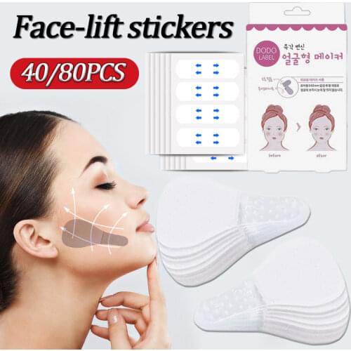 40Pcs/Set Invisible Thin Face Facial Stickers Facial Line Wrinkle Flabby Skin V-Shape Face Lift Tape For Face