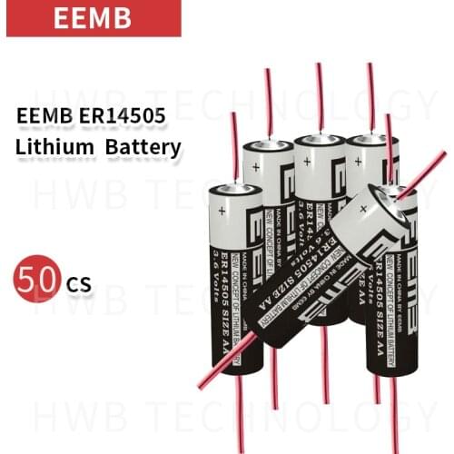 50Pcs/LOT EEMB ER14505 AA 3.6V 2400mAh Lithium Battery ER14505 Band welding needle Free Shipping