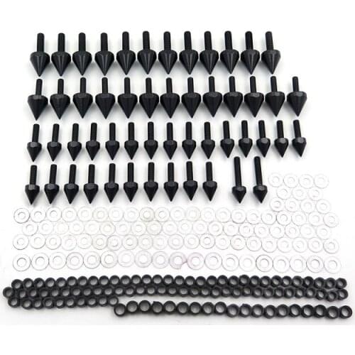 Aftermarket free shipping motorcycle parts For Yamaha YZFR6 1999 2000 2001 2002 Complete Spike Fairing Bolt Kit Black R6