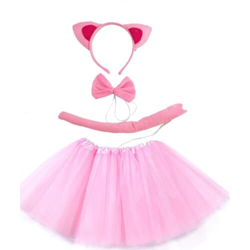 Girl Boy animal pink black cat ear costume set Halloween party cosplay baby performance headband gloves funny dress tutu outfits