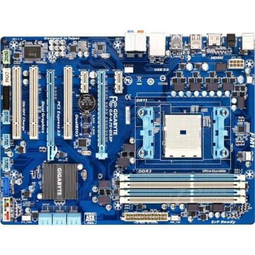 For Gigabyte GA-A75-DS3P Original Used Motherboard A75-DS3P for AMD A75 Socket FM1 DDR3 USB3.0 SATA3
