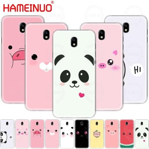 HAMEINUO Cute Panda Pig Smile cover phone case for Samsung Galaxy J3 J5 J7 2017 J527 J727 J327 J330 J530 J730 PRO