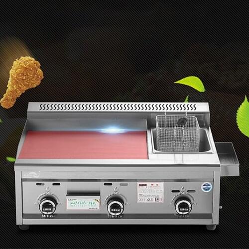 Commercial Gas Grill Machine Deep Fryer Machine Griddles Frying Machine Teppanyaki Equipment Flat Grill Grill Squid 728