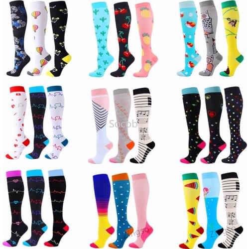 3 Pairs/Pack Compression Socks Women Men Knee High 30MmHg Sports Socks Edema Diabetes Varicose Veins Running Socks Wholesale