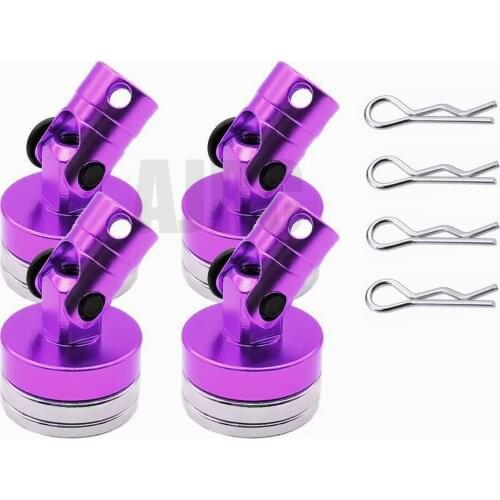 4PCS Metal Magnetic Stealth Invisible Body Post Mount with R Clips Pin for 1:10 RC Car HSP Tamiya Redcat Axial SCX10