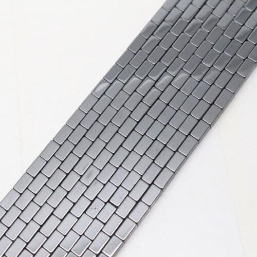 Mini. order is $7!3x5mm Natural Black Hematite Square Cube Loose Beads Spacer Strand 15"