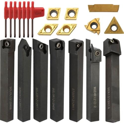 Multifunctional Lathe Unit Turning Lathe Tools Solid Carbide Inserts Holder Boring Bar With Wrenches For Lathe Turning Tools