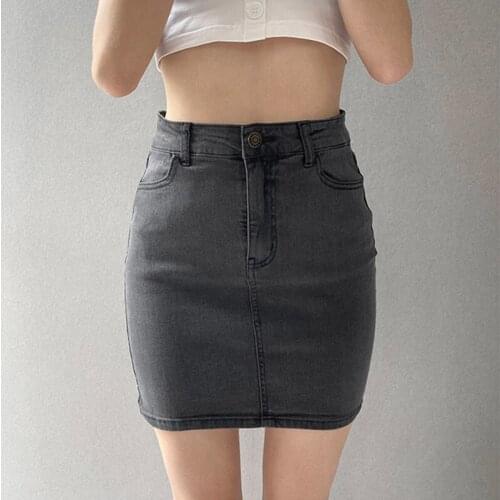 Fashion Party Outwear Office Ladies Daily Soft Denim Skirts Women Retro Vintage High Waist Package Hip Sexy Short Skirt Clothes