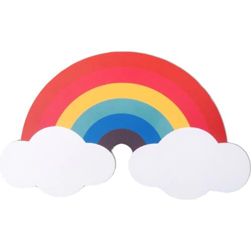 Cartoon Wooden 3D Rainbow Wall Sticker for Kids Rooms Living Room Bedroom Decoration Wallpaper Color Mural Child Nursery Sticker