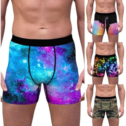3D Digital Printing Mens Sterile Underwear Soft and Breathable Boxer Briefs