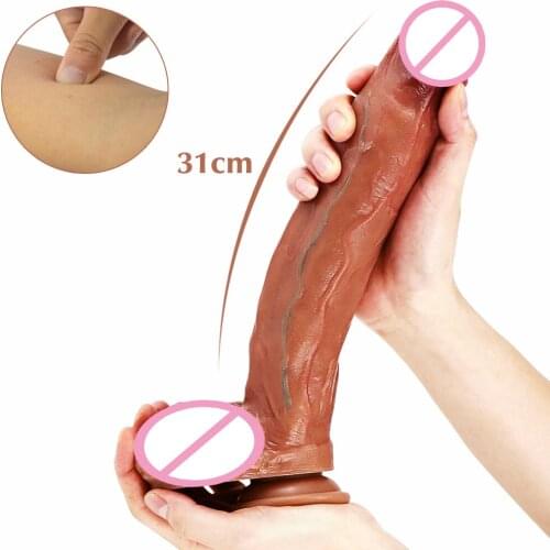 Soft Simulation Dildo with Powerful Sucker Female Masturbation Tool Safe Silicone Penis G-spot Vagina Stimulator Adult Products