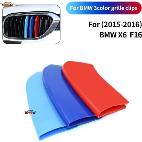 3 Colors Grille Clips For X6 F16 2015-2016 Bars Protected Stripe Clip Decal Covers Kidney Grille Sticker Decoration