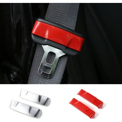 MOPAI Car ABS Interior Moulding Seats Safety Belt Decoration Trim Cover Stickers For Ford Mustang 2015 Up Car Styling