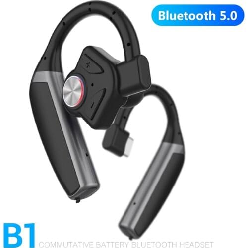 B1 Ear Hook Bluetooth 5.0 Handsfree Wireless Stereo Business Headset Earphone