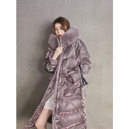 Newest Luxury Thick Warm Women Down Jackets 2021 Russian Winter Womens Coat Outerwear Snow Wear Large Fur Collar Female Parkas