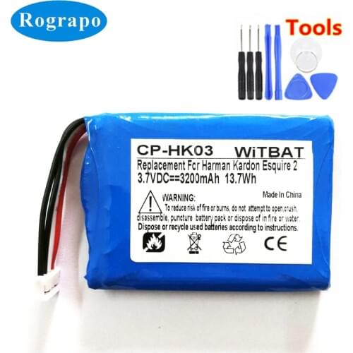 New 3.7V 3200mAh GSP805070 Replacement Battery For Harman Kardon Esquire 2 CP-HK03 Speaker Loudspeaker Batteries+tools