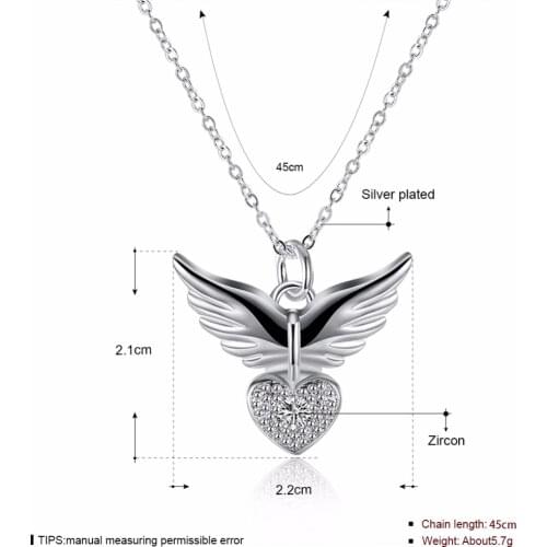 New Angel Heart Wings Necklace pendant Necklace Marquetry Necklaces Genuine SWA Austrian Crystal Element N905