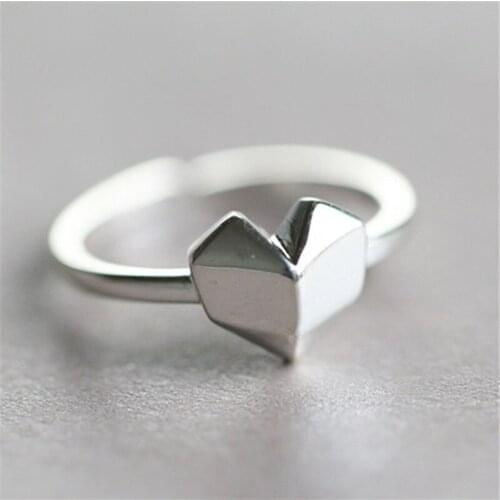Origami Love Opening Adjustable Rings Womens Fashion Wedding Engagement Jewelry Valentines Day Gift For Girlfriend