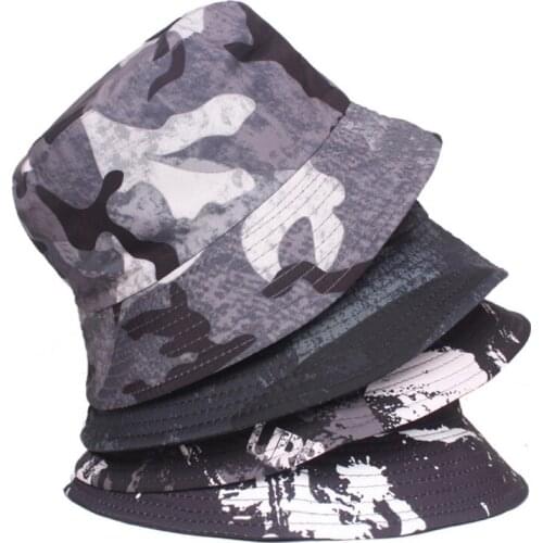 Fisherman hat Camouflage cap Men Women Graffiti Tie-Dye Print Bucket Hat Harajuku Hip Hop Panama male female