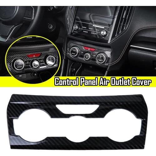 Carbon Fiber ABS AC Air Conditioning Vent Control Switch Panel Cover Trim Bezel Sticker Fit for Subaru XV Crosstrek 2018-2021
