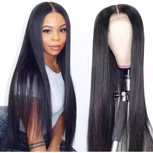 Straight 13x4 Lace Front Human Hair Wigs for Black Women 30" Long Hair 150% 180% 250% Transparent Lace 9A Virgin Hair 10"-34"