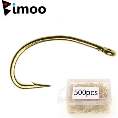 500PCS Gold Color Fishing Hook Nymph Scud Shrimp Pupae Larvae Caddis Fly Tying Fish Hooks #10 #12 #14 #16 Sharp Tip Wholesale