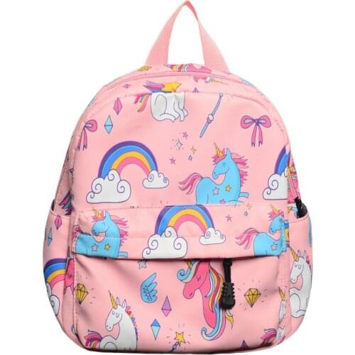 Cartoon Unicorn Backpack Oxford Kid Travel Bag Child Girl School Bag 3-6 Years Kindergarten School Backpack Double Shoulder Bag