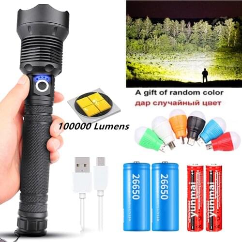 90000 lumens XLamp xhp70.3 most powerful led flashlight usb Zoom torch xhp70 xhp50 18650 26650 Rechargeable battery flashlight