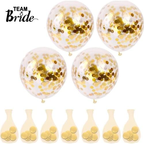 Team Bride 50pcs/lot Balloons Ross Gold Foil Confetti Transparent Balloons Happy Birthday Baby Shower Wedding Party Decorations