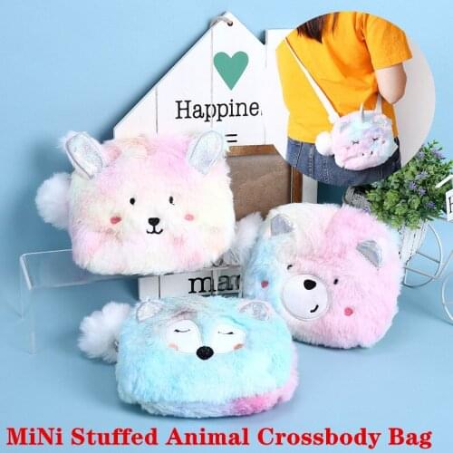 Cute Cartoon Plush Toys Plush backpack Messenger Bag Cartoon animal unicorn Rabbit animal MiMi Backpack Girl toy Messenger Bag