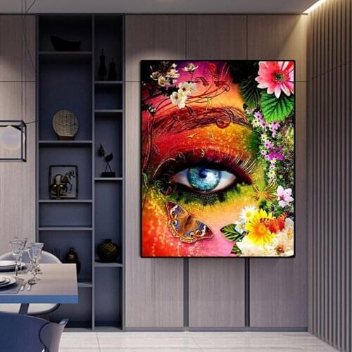 Blue Eye Flower Butterfly Canvas Painting Wall Art Pictures Decoration For Living Room Modern Home Decor No Frame Post And Print